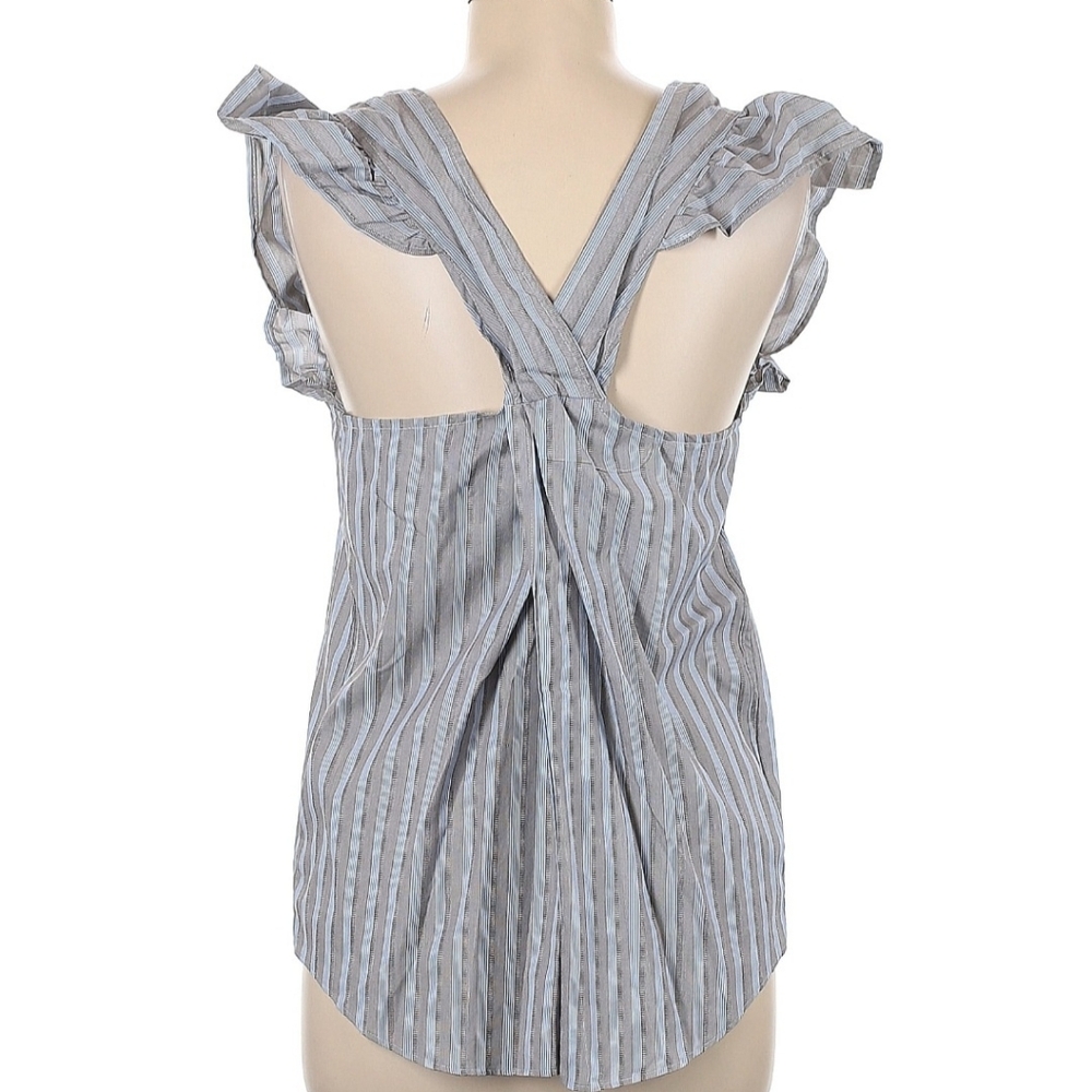 KMJ Striped Ruffle Sleeve Women's Top